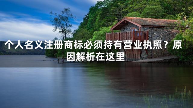 个人名义注册商标必须持有营业执照？原因解析在这里