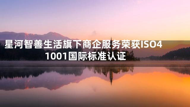 星河智善生活旗下商企服务荣获ISO41001国际标准认证