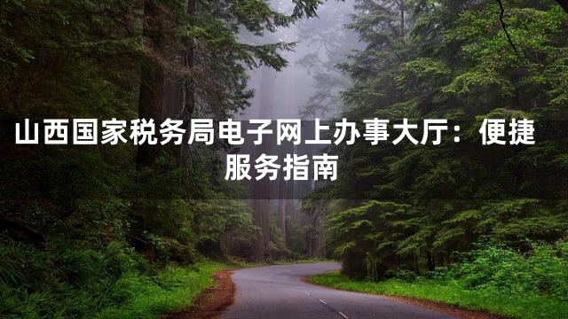 山西国家税务局电子网上办事大厅：便捷服务指南