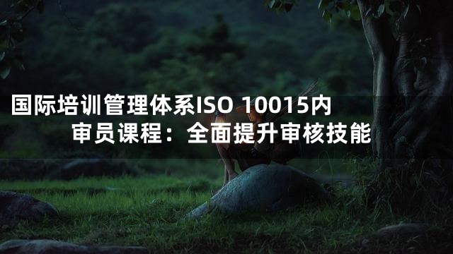 国际培训管理体系ISO 10015内审员课程：全面提升审核技能