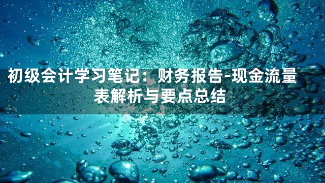 初级会计学习笔记：财务报告-现金流量表解析与要点总结