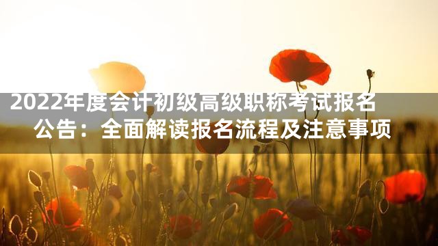 2022年度会计初级高级职称考试报名公告：全面解读报名流程及注意事项