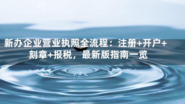 新办企业营业执照全流程：注册+开户+刻章+报税，最新版指南一览