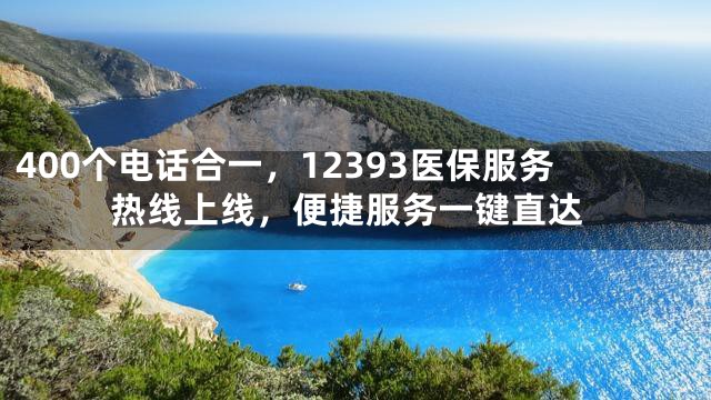 400个电话合一，12393医保服务热线上线，便捷服务一键直达