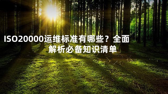 ISO20000运维标准有哪些？全面解析必备知识清单