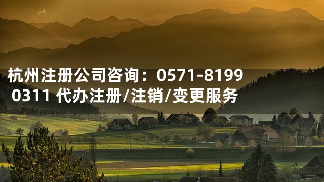杭州注册公司咨询：0571-8199 0311 代办注册/注销/变更服务