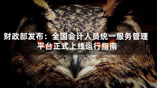 财政部发布：全国会计人员统一服务管理平台正式上线运行指南