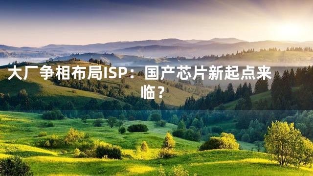 大厂争相布局ISP：国产芯片新起点来临？