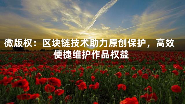 微版权：区块链技术助力原创保护，高效便捷维护作品权益