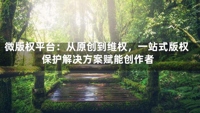 微版权平台：从原创到维权，一站式版权保护解决方案赋能创作者