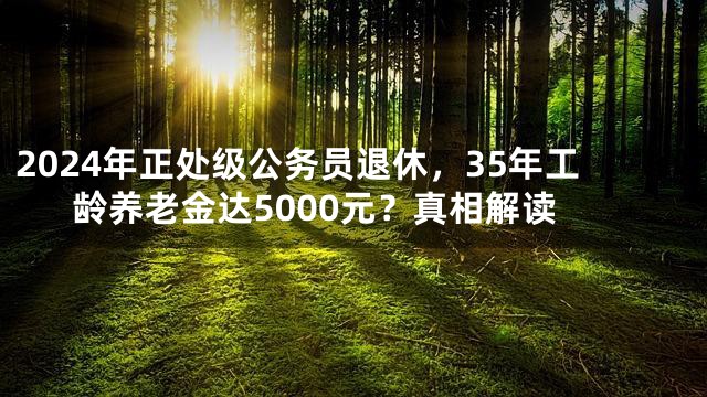 2024年正处级公务员退休，35年工龄养老金达5000元？真相解读