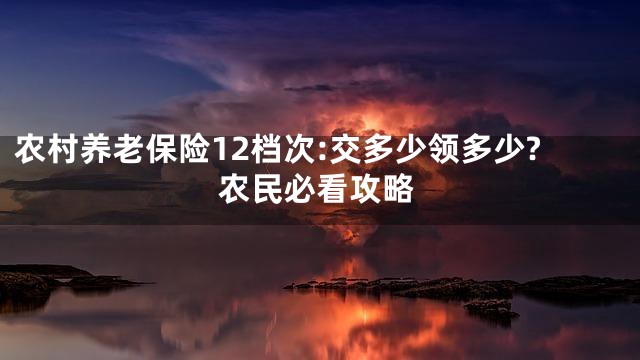 农村养老保险12档次:交多少领多少?农民必看攻略