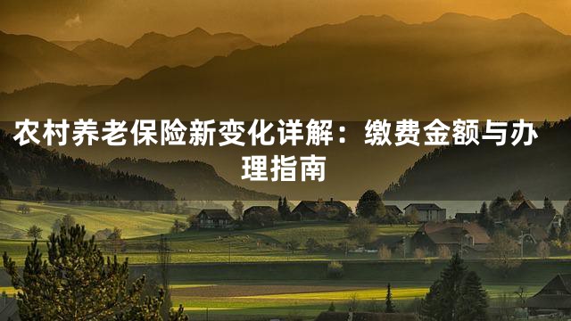 农村养老保险新变化详解：缴费金额与办理指南