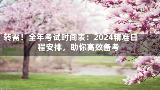 转需！全年考试时间表：2024精准日程安排，助你高效备考