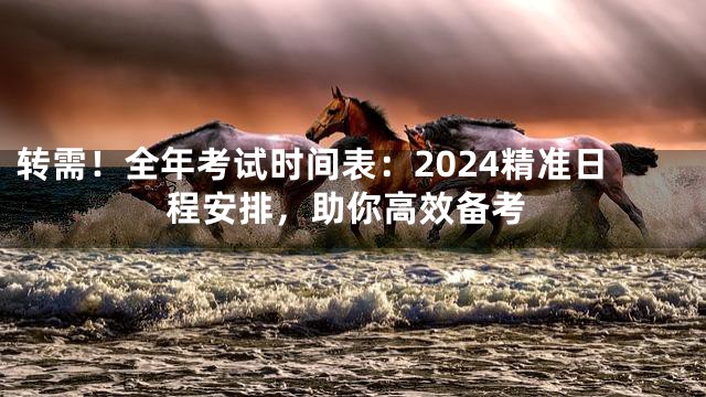 转需！全年考试时间表：2024精准日程安排，助你高效备考