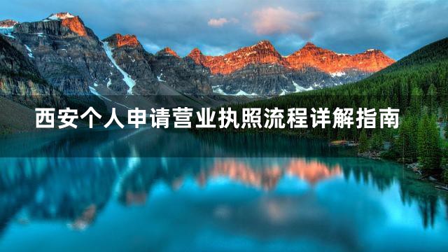 西安个人申请营业执照流程详解指南