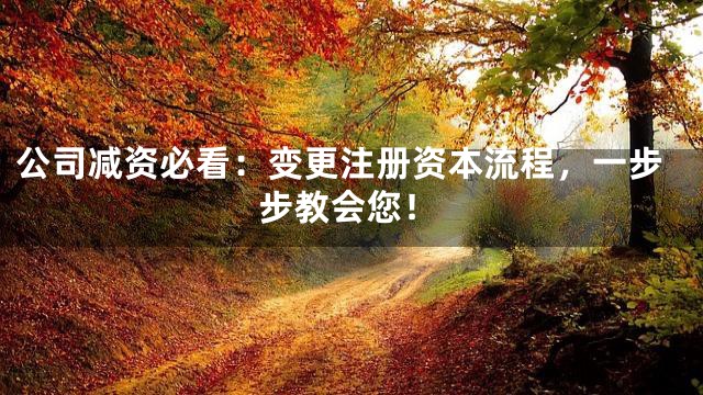 公司减资必看：变更注册资本流程，一步步教会您！