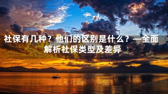 社保有几种？他们的区别是什么？—全面解析社保类型及差异
