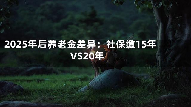 2025年后养老金差异：社保缴15年VS20年
