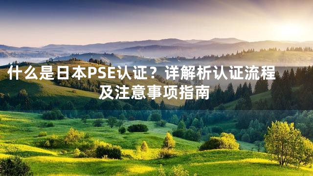 什么是日本PSE认证？详解析认证流程及注意事项指南
