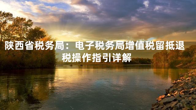 陕西省税务局：电子税务局增值税留抵退税操作指引详解
