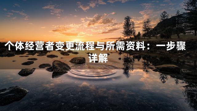 个体经营者变更流程与所需资料：一步骤详解