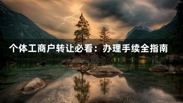 个体工商户转让必看：办理手续全指南