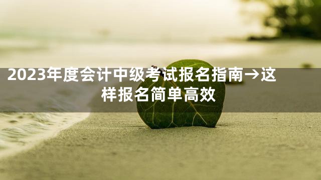 2023年度会计中级考试报名指南→这样报名简单高效
