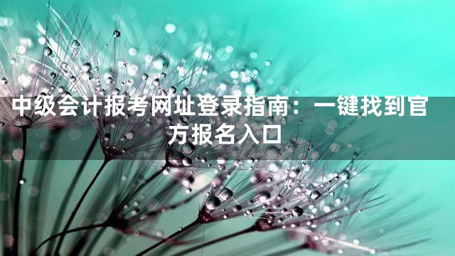 中级会计报考网址登录指南：一键找到官方报名入口