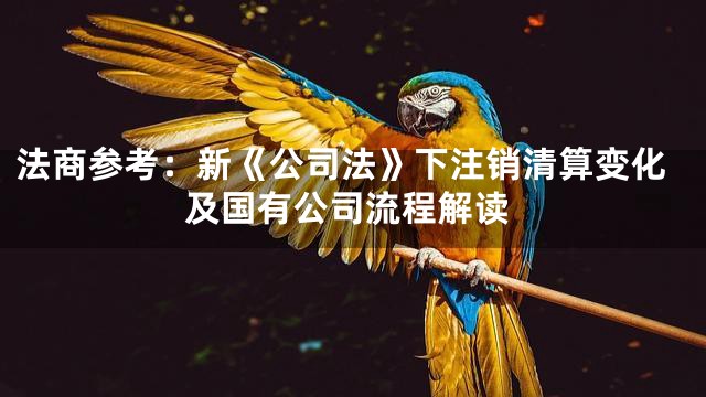 法商参考：新《公司法》下注销清算变化及国有公司流程解读