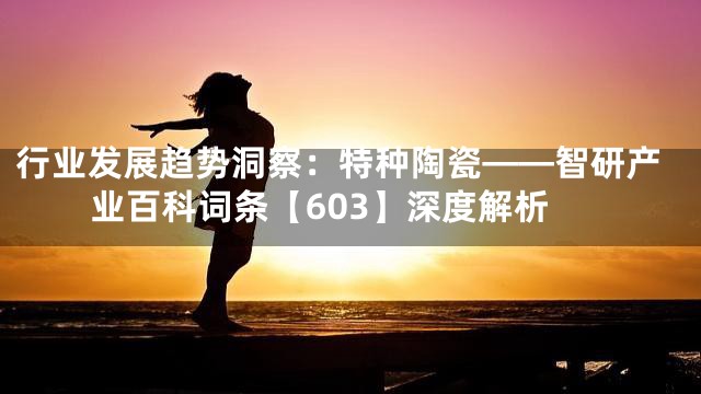 行业发展趋势洞察：特种陶瓷——智研产业百科词条【603】深度解析