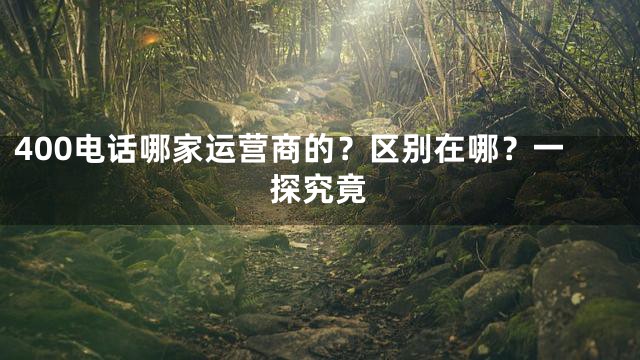 400电话哪家运营商的？区别在哪？一探究竟