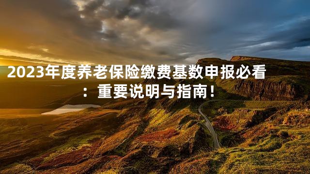 2023年度养老保险缴费基数申报必看：重要说明与指南！