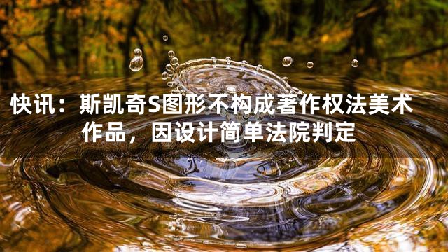 快讯：斯凯奇S图形不构成著作权法美术作品，因设计简单法院判定
