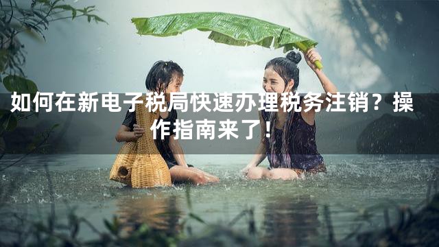 如何在新电子税局快速办理税务注销？操作指南来了！