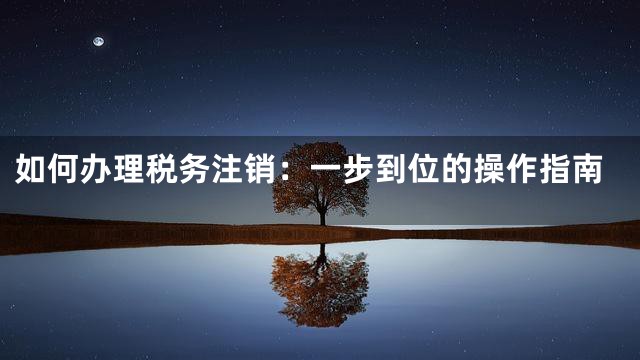如何办理税务注销：一步到位的操作指南