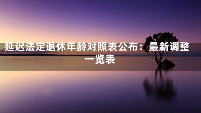 延迟法定退休年龄对照表公布：最新调整一览表