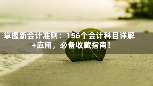 掌握新会计准则：156个会计科目详解+应用，必备收藏指南！