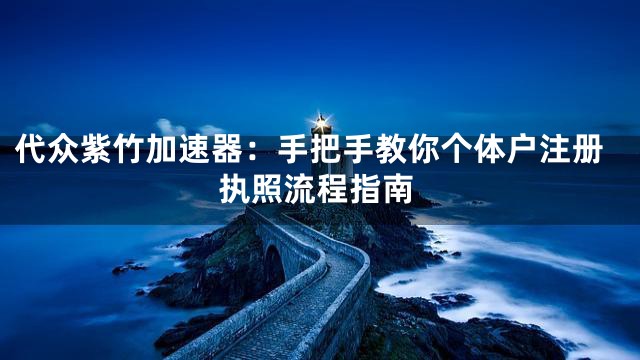代众紫竹加速器：手把手教你个体户注册执照流程指南