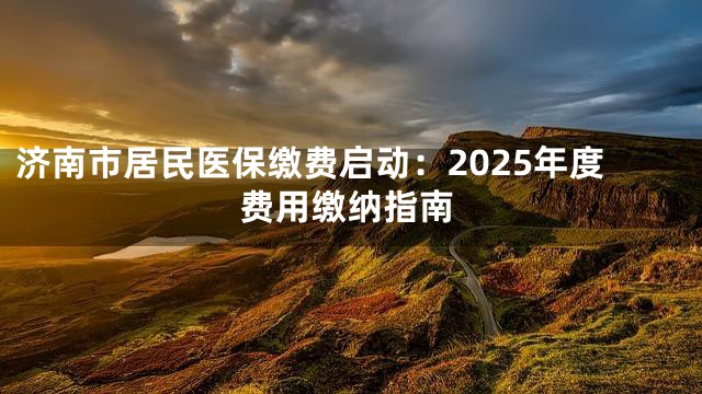 济南市居民医保缴费启动：2025年度费用缴纳指南