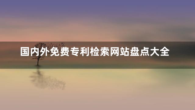 国内外免费专利检索网站盘点大全