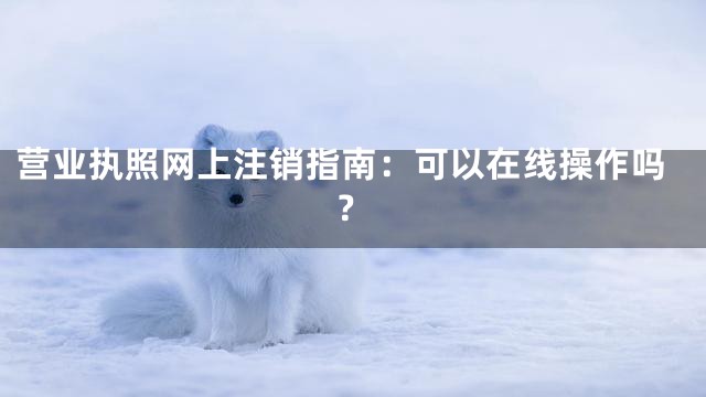 营业执照网上注销指南：可以在线操作吗？