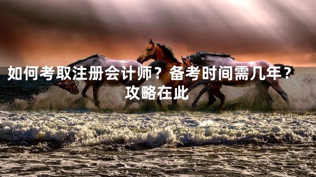 如何考取注册会计师？备考时间需几年？攻略在此