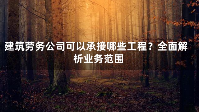 建筑劳务公司可以承接哪些工程？全面解析业务范围