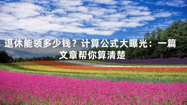 退休能领多少钱？计算公式大曝光：一篇文章帮你算清楚