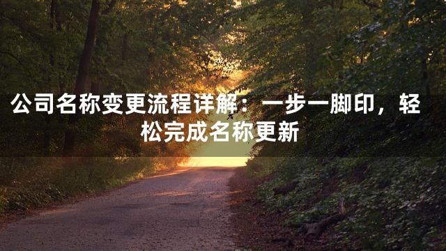 公司名称变更流程详解：一步一脚印，轻松完成名称更新