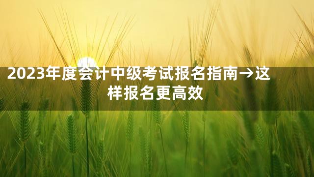 2023年度会计中级考试报名指南→这样报名更高效