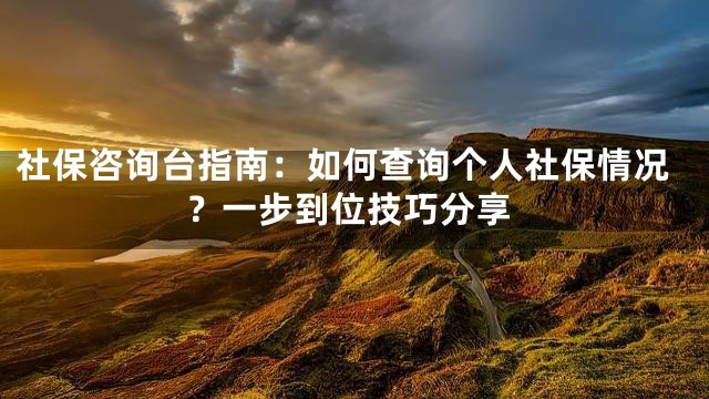 社保咨询台指南：如何查询个人社保情况？一步到位技巧分享