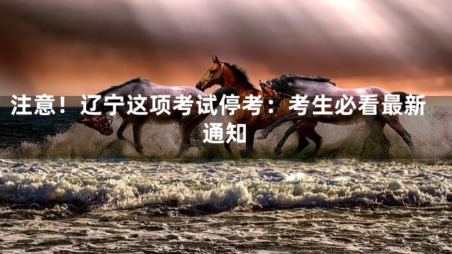 注意！辽宁这项考试停考：考生必看最新通知