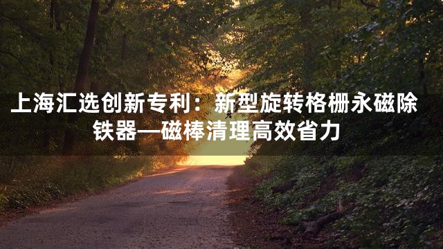 上海汇选创新专利：新型旋转格栅永磁除铁器—磁棒清理高效省力
